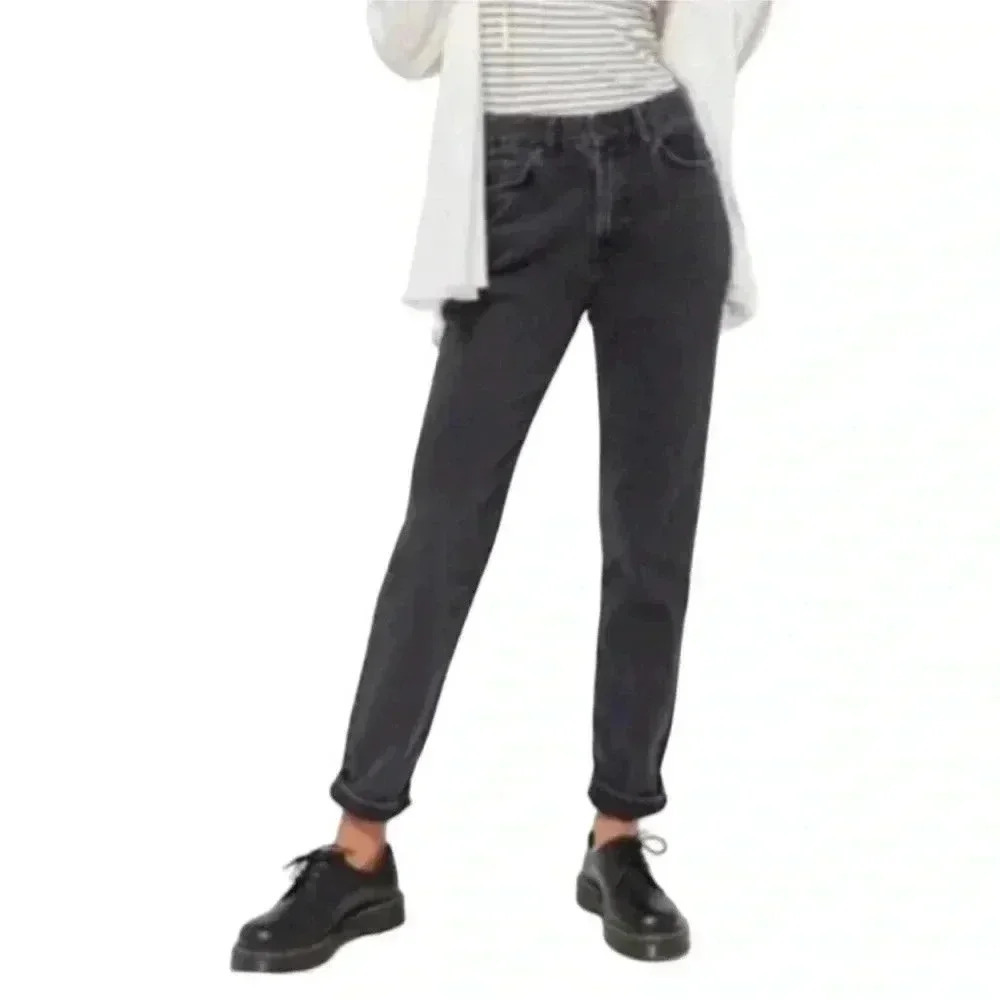 Urban Outfitters BDG Relaxed Straight Mid Rise Black Wash Jeans Sz 26